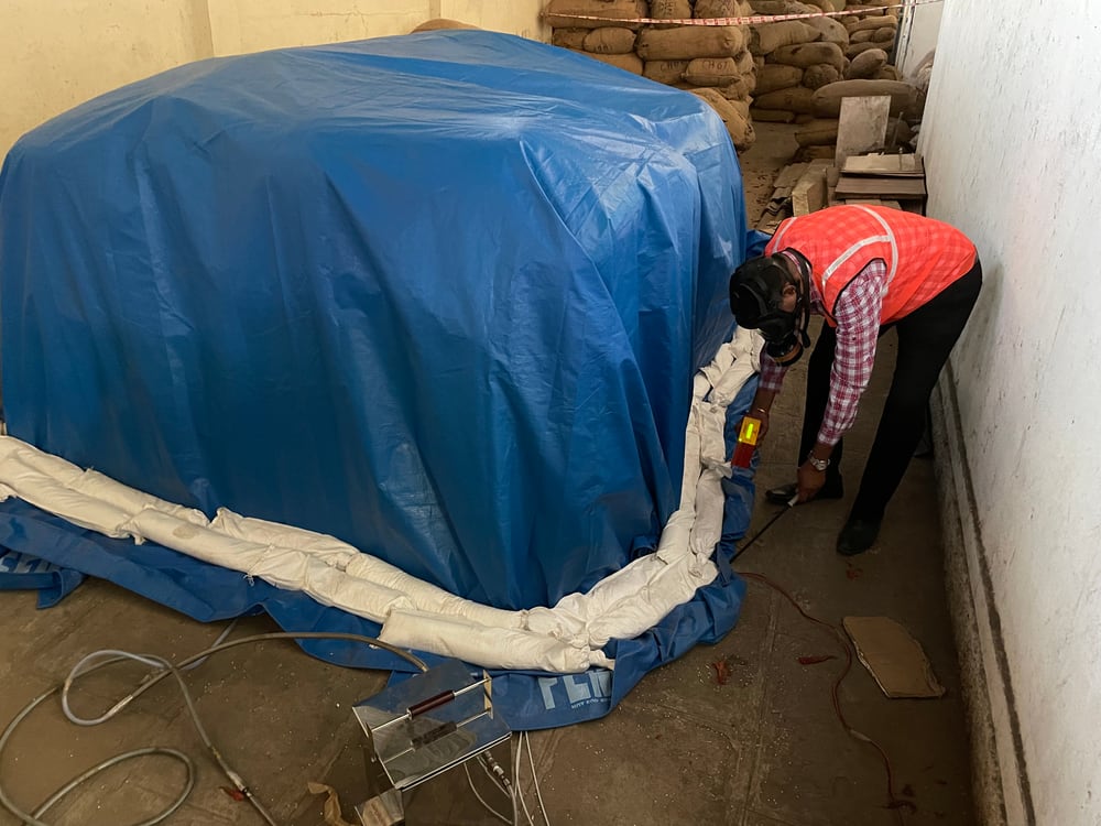 Methyl bromide fumigation operator
